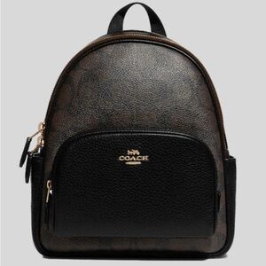 Coach Signature Brown and Black Backpack